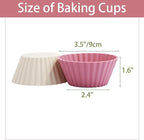 Large Silicone Muffin Cups, 12 Pack Reusable Cupcake Liners 3.54inch Baking Cups Jumbo Size Cake Molds, BPA Free, Dishwasher Safe