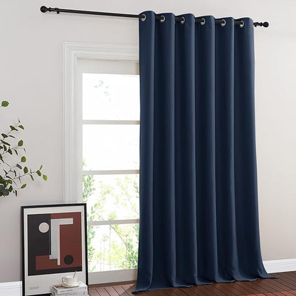NICETOWN Blackout Navy Blue Bedroom Curtain 118 inches Long, Grommet Thermal - Image 2