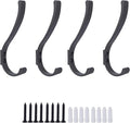 4 Pack Hanging Coat Hooks Wall Mount, Coat Hanger Wall Hangers, Metal Hooks for Hanging Heavy Duty, Screw in Hooks for Hanging Towels, Clothes, Backpack, Hat, Bag, Jacket, Key, Robe, Backpack Grey