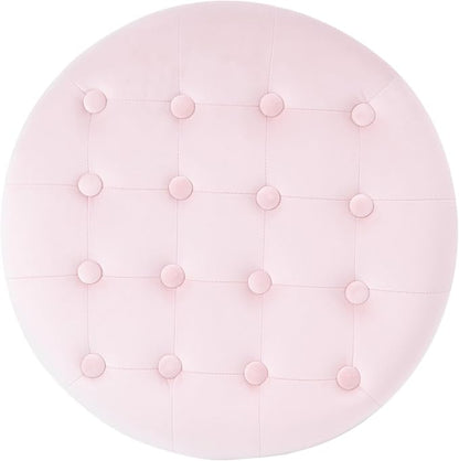 HomePop by Kinfine Fabric Upholstered Round Storage Ottoman - Image 9