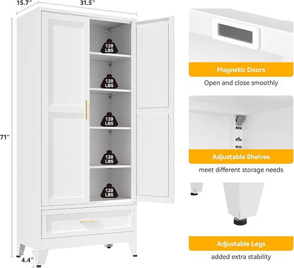 YAUWOH 71''Tall Kitchen Pantry Cabinet - Image 3