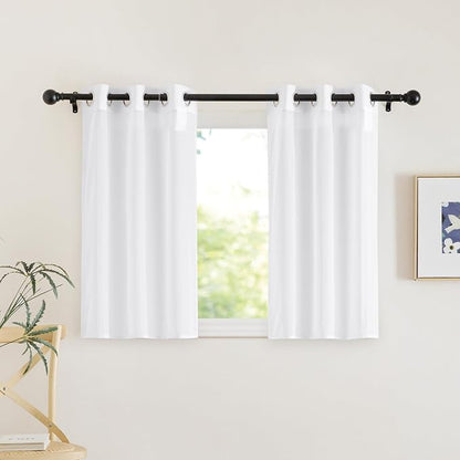 NICETOWN White Sheer Kitchen Window Curtains 24 inches Long, Grommet Short by NICETOWN