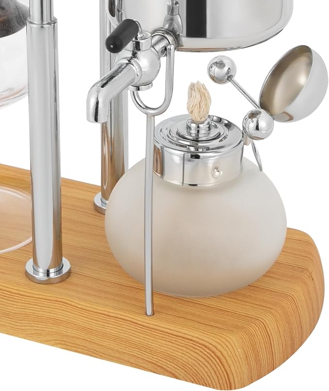 Family Balance Siphon Syphon Coffee Maker Siphon Brewer, Elegant Retro-Style Design Sliver (Sliver 1)