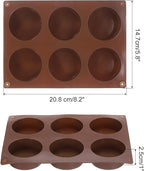 uxcell 4pcs Silicone Muffins Pan, 6 Cup Silicone Cupcake Pan Nonstick Baking Tray for Muffins, Cupcakes, Dishwasher Safe, Brown