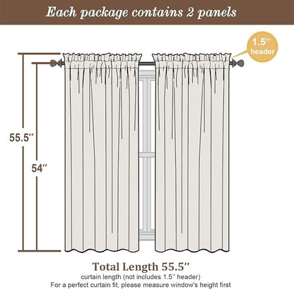 Chyhomenyc Sheer Curtains 54 Inch Long 2 Panels Set - Image 3