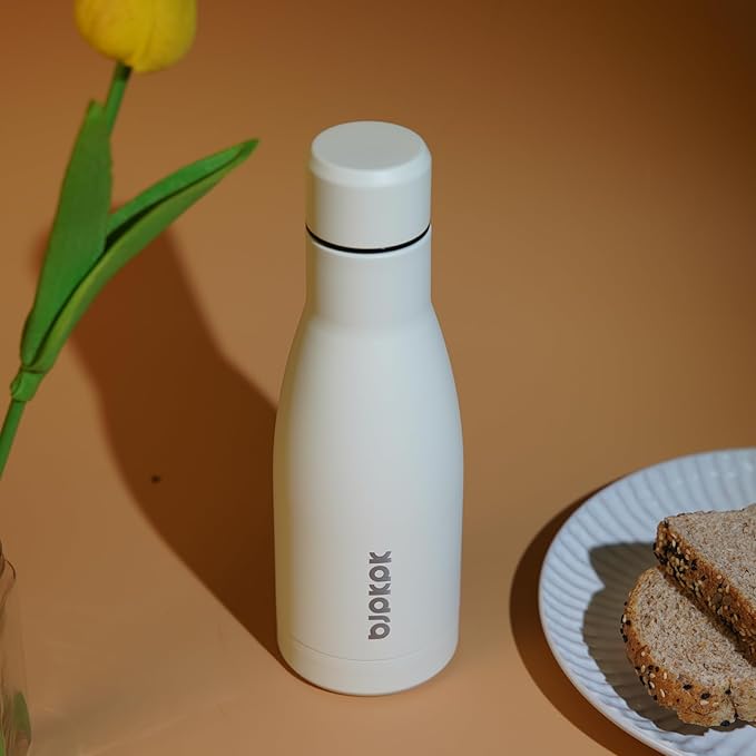 BJPKPK 17oz Insulated Water Bottles Stainless Steel Sports Water Bottles Keep Cold and Hot for Travel Dishwasher Safe,Beige