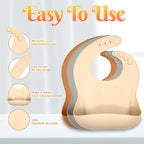Silicone Baby Feeding Set 21 Pcs, Led Weaning Supplies, Baby Feeding EatincSupplies Set BPA Free, Essentialsfor Newborn Gift Walnut Color, Beige, Smoky Gray