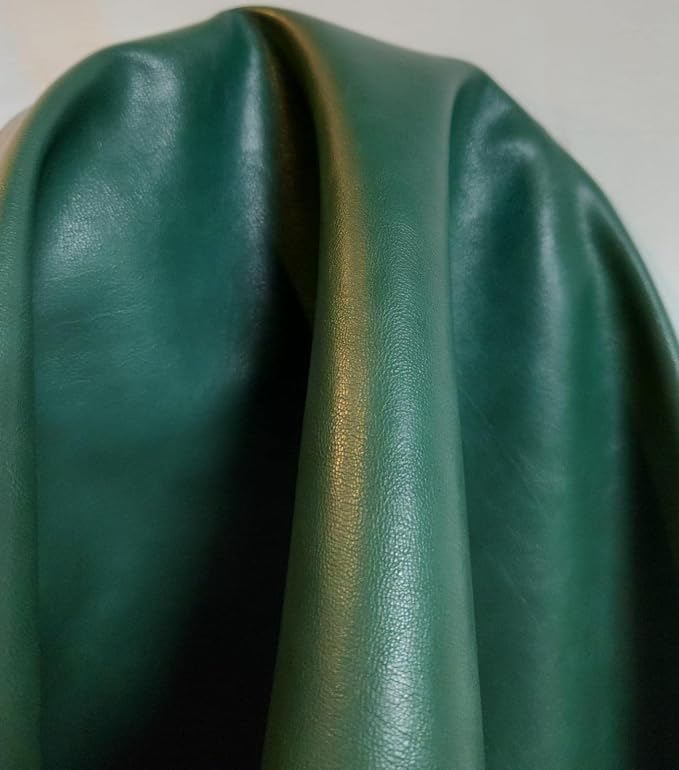Hunter Green Soft Faux Leather Fabric PU Leather by The Yard Synthetic Pleather - Image 7