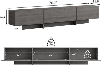 Coffee Table and TV Stand Set of 2, 76.4'' Modern TV Console, Entertainment - Image 2