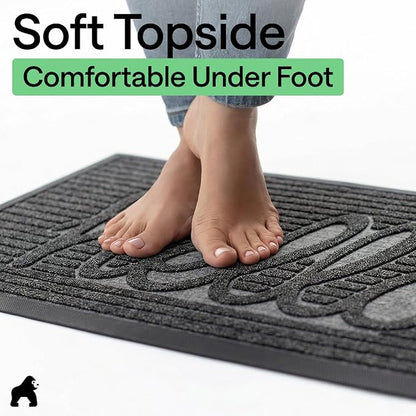 GORILLA GRIP 100% Waterproof All-Season WeatherMAX Doormat, US Designed Natural - Image 8