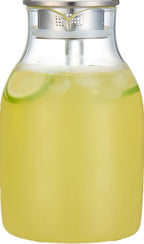 Karafu 68 Oz/2 Liter Glass Pitcher with Lid, Heat Resistant Water Jug for Hot/Cold Water, Ice tea and Juice Beverage