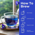BLUE TEA - Butterfly Pea Flower Tea - 30 Count - Pyramid Plant Based Tea Bag | ANTIOXIDANT RICH | Caffeine Free - Detox Tea - Flower Based - Herbal Tea - Non-GMO | Tin Pack
