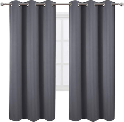 Grey Blackout Curtains 42 x 72 Inch Length/Set of 2 Curtain Panels/Thermal - Image 2