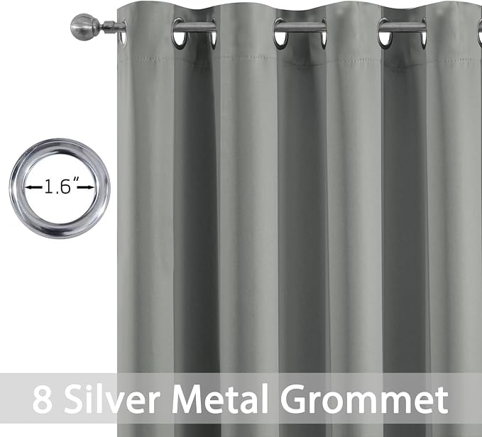 Yakamok Room Darkening Curtains 52x45 inch Length Dove Grey-Living Room | 2 - Image 2
