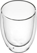 Restaurantware-Forma Professional 11.8 Ounce Double Wall Coffee Cups, 12 Insulated Latte Glasses - Dishwashable, Reusable, Clear Glass Beverage Cups, Freezable, For Hot Or Cold Beverages