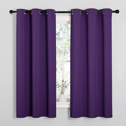 NICETOWN Royal Purple Blackout Curtains 48 inches Length by NICETOWN