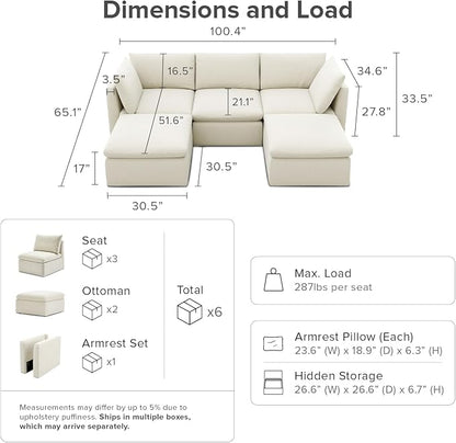 mopio Oversized Modular Sectional Sofa - Image 2