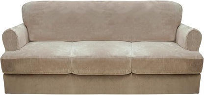 CUCRAF T Cushion Sofa Cover 4 Piece Slipcovers, Soft Thick Velvet Couch Cover by CUCRAF