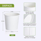 LITOPAK 500 Pack 4 oz Paper Cups, White Disposable Paper Coffee Cups for Party, Picnic, and Travel