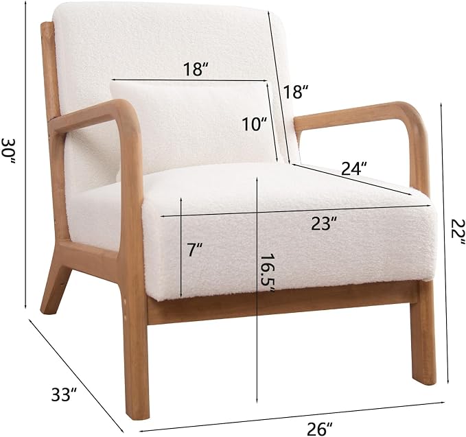 INZOY Mid Century Modern Accent Chair - Image 2