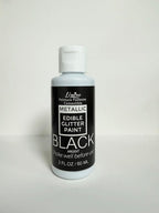 Edible Glitter Paint - 2 fl.oz Food Grade Metallic Glitter Cake Paint for Cake Decorating, Baking, Cupcakes - Shimmer Art Decorative Liquid Edible Paint Food Coloring for Fondant, Donuts (Black)