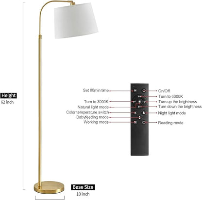 Oneach 62" Arc Floor Lamp for Living Rooms, Modern Reading Light for Bedrooms - Image 5