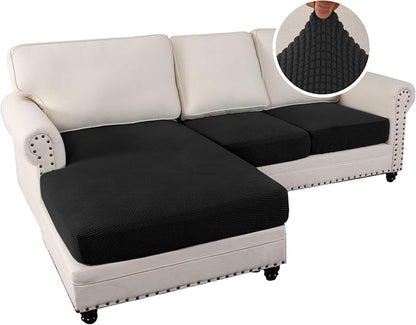 H.VERSAILTEX Sectional Couch Covers 3 Pieces Sofa Seat Cushion Covers L Shape - Image 2