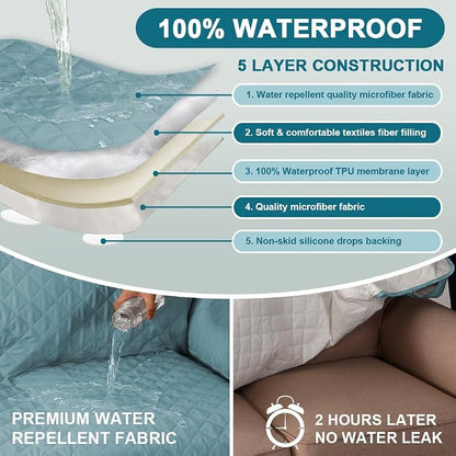 Turquoize 100% Waterproof Couch Cover Sofa Covers - Image 3