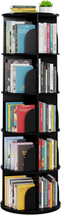 SpaceAid 5 Tier Rotating Bookshelf Tower, Spinning Bookcase Lazy Susan by SpaceAid