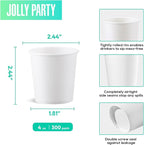JOLLY PARTY 300 Pack 4 oz Disposable Paper Coffee Cup, Hot/Cold Beverage Drinking Cups for Water, White Hot Paper Coffee Cups