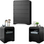 3 Piece Bedroom Set, Dresser and Nightstand Sets by SOLACEFURNITURE