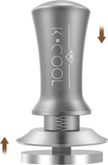 K COOL 51mm Coffee Espresso Tamper, Premium Barista Tools, Calibrated Spring Tamper, 100% Stainless Steel Flat Base Tamper with Scale Mark for Espresso Machine (Silver)