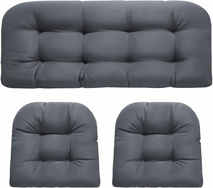 DANGHOOGY Wicker Chair Cushions, Waterproof Outdoor Loveseat Cushions by DANGHOOGYFurnitureCushions