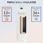 Coldest Insulated Water Bottle with Straw Lid - Stainless Steel Metal Insulated Bottle for Men & Women (Margarita, 40 oz)