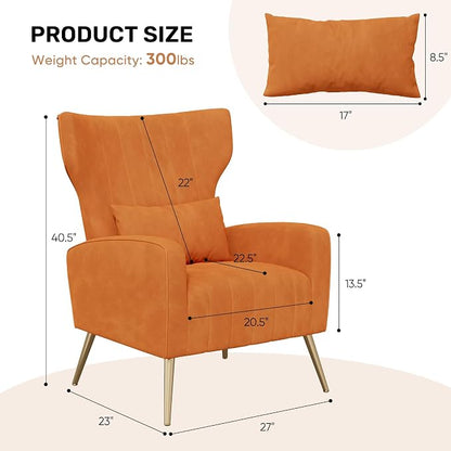 Nebuaegis Velvet Accent Chair Set of 2Wingback - Image 2