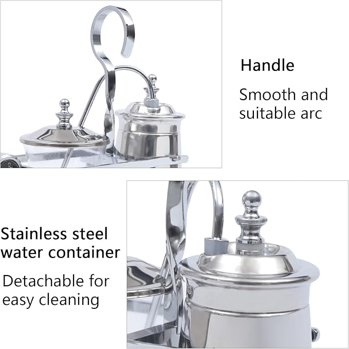 LOYALHEARTDY Vintage Siphon Coffee Maker, Belgian Luxury Syphon Coffee Machine with Royal Family Temperament, Silver Retro Royal Family Balance Siphon Coffee Maker Siphon Brewer Vintage Coffee Pot