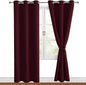 Blackout Curtains for Bedroom 42 x 84 Inches Long Burgundy 2 Panels | Thermal by Hiasan