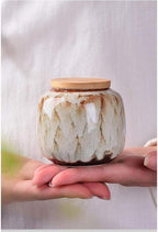 Ceramic Storage Jars, Exquisite Glaze Food Canisters for Kitchen Spice Storage,Tea Caddy Storage,Coffee Jar,Condiment Jar with Seald Lid (Khaki)