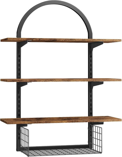3 Tier Floating Shelf with Storage Baskets, Wall Mounted Bathroom Shelves Over - Image 8