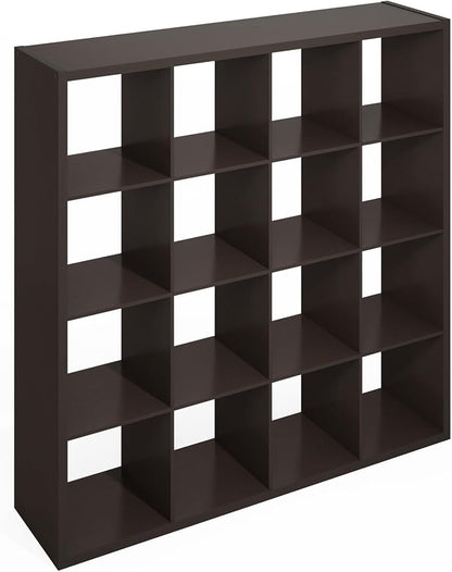 Furinno Simple Cube Storage Organizer, 16-Cube Display Shelf, Open Back - Image 6
