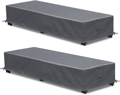 Waterproof Patio Lounge Chair Cover 2 Pack Outdoor Chaise Lounge Covers 600D by GoldenRaindrop