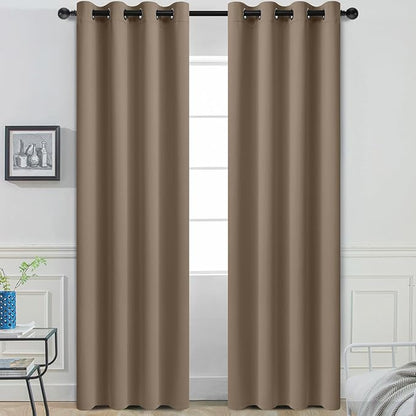 Yakamok Room Darkening Curtains 52x84 inch Length Khaki-Living Room | 2 panels by Yakamok