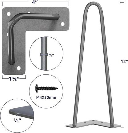 SMARTSTANDARD 12 Inch Heavy Duty Hairpin Furniture Legs, Metal Home DIY Projects - Image 2
