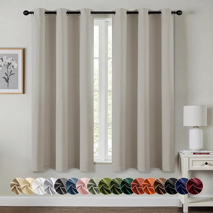 MIULEE Blackout Curtains for Bedroom 2 Panels 40 x 54 Inch Long Natural | by MIULEE