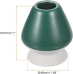 HARFINGTON Ceramic Chasen Stand 66mm Matcha Whisk Holder, Traditional Matcha Tea Chasen Holder, Dark Green