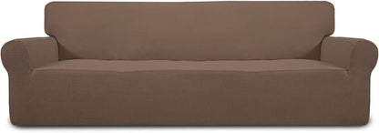 Easy-Going Stretch 4 Seater Oversized Sofa Couch Cover Brown | 1-Piece Extra by Easy-Going