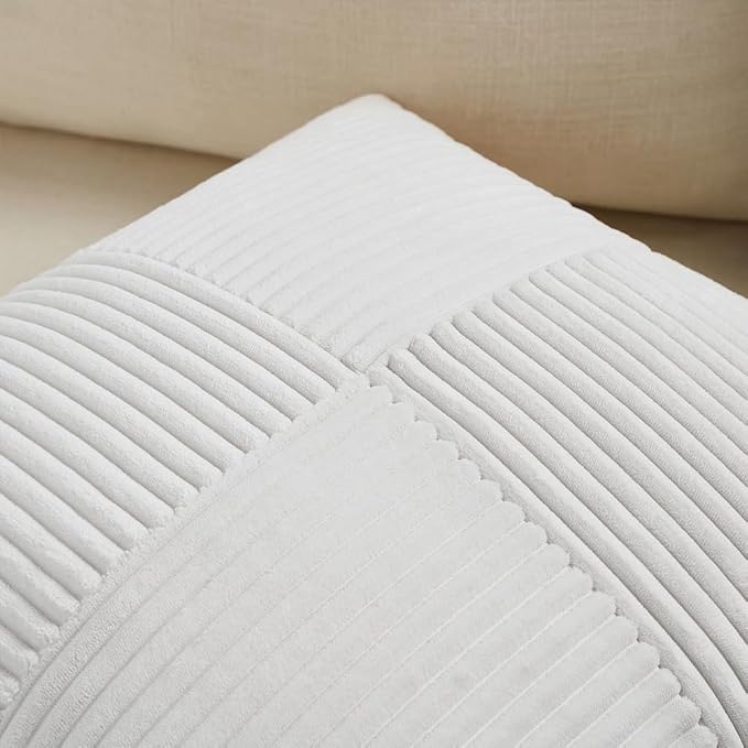 Fancy Homi 2 Packs Pure White Decorative Throw Pillow Covers 22x22 Inch - Image 3
