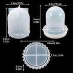 Cloche Bell Jar Display Dome Resin Mold with Base Dice Cup Silicone Mould Set Creative Jewelry Collectibles Showcase Holder Display Jar Resin Crafts for Epoxy Casting Home Decor Party Supplies