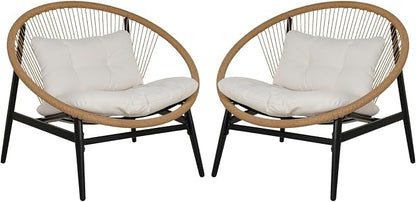 Grand patio Oversized Outdoor Chairs Set of 2, Wicker Patio Chairs - Image 5