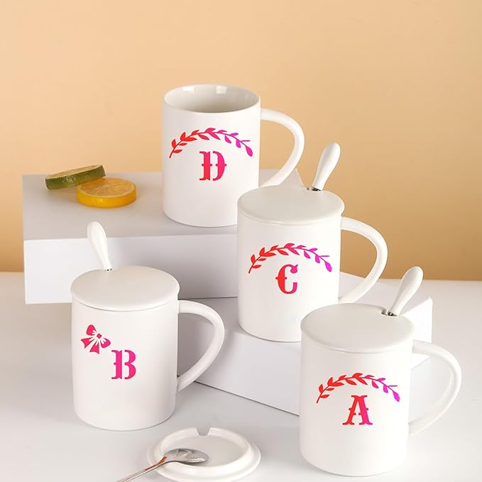 6x6in Alphabet Letter & Number Cookie Stencils for Royal Icing & Sugar Cookie Decoration - 16 Pcs Assorted Sizes